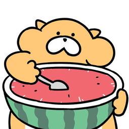 月下吃瓜图简笔画